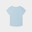 T-shirt col rond manches courtes coton bleu fille