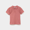 Polo manches courtes à détail brodé vieux rose garçon