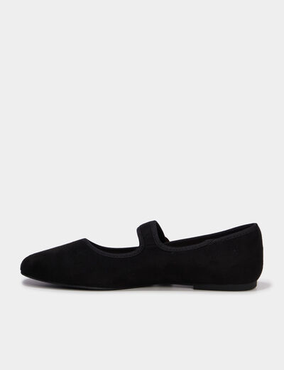 Ballerine femme su&eacute;dine &agrave; bride noir femme