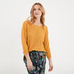 Pull manches longues jaune moutarde femme