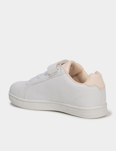 Tennis basses &agrave; scratchs Kappa FENIT rose pastel fille