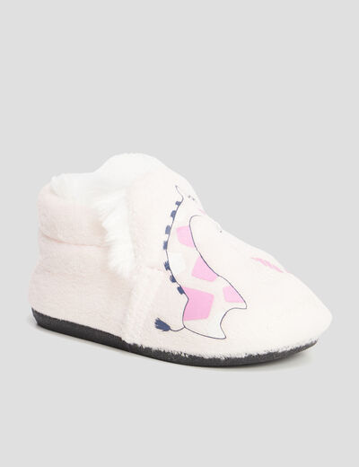 Chaussons avec motif rose bébé fille