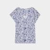T-shirt col en V manches courtes bleu gris femme