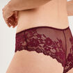 Shorty en dentelle prune femme