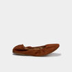 Ballerines &eacute;lastiqu&eacute;es effet su&eacute;dine marron femme