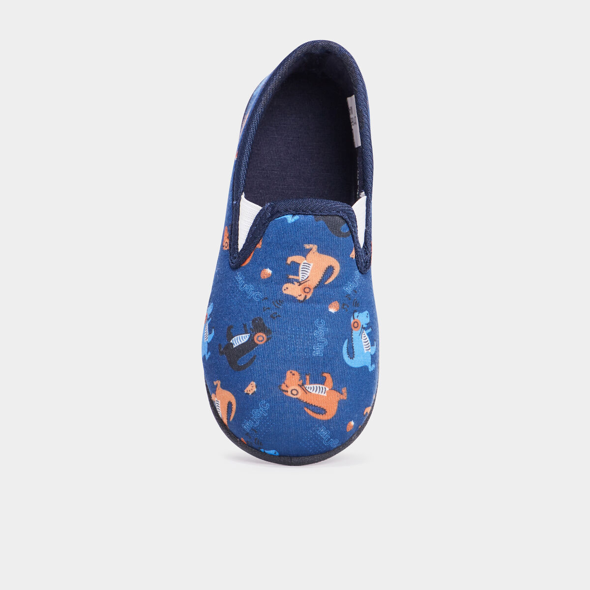 Chaussons effet velours bout rond bleu gar&ccedil;on