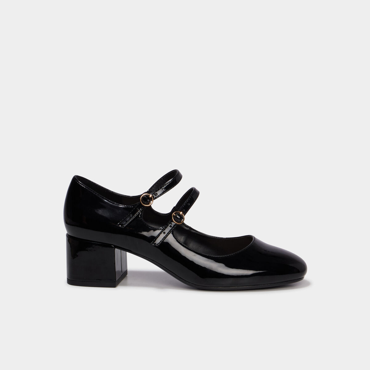 Babies en vernis &agrave; talons noir femme