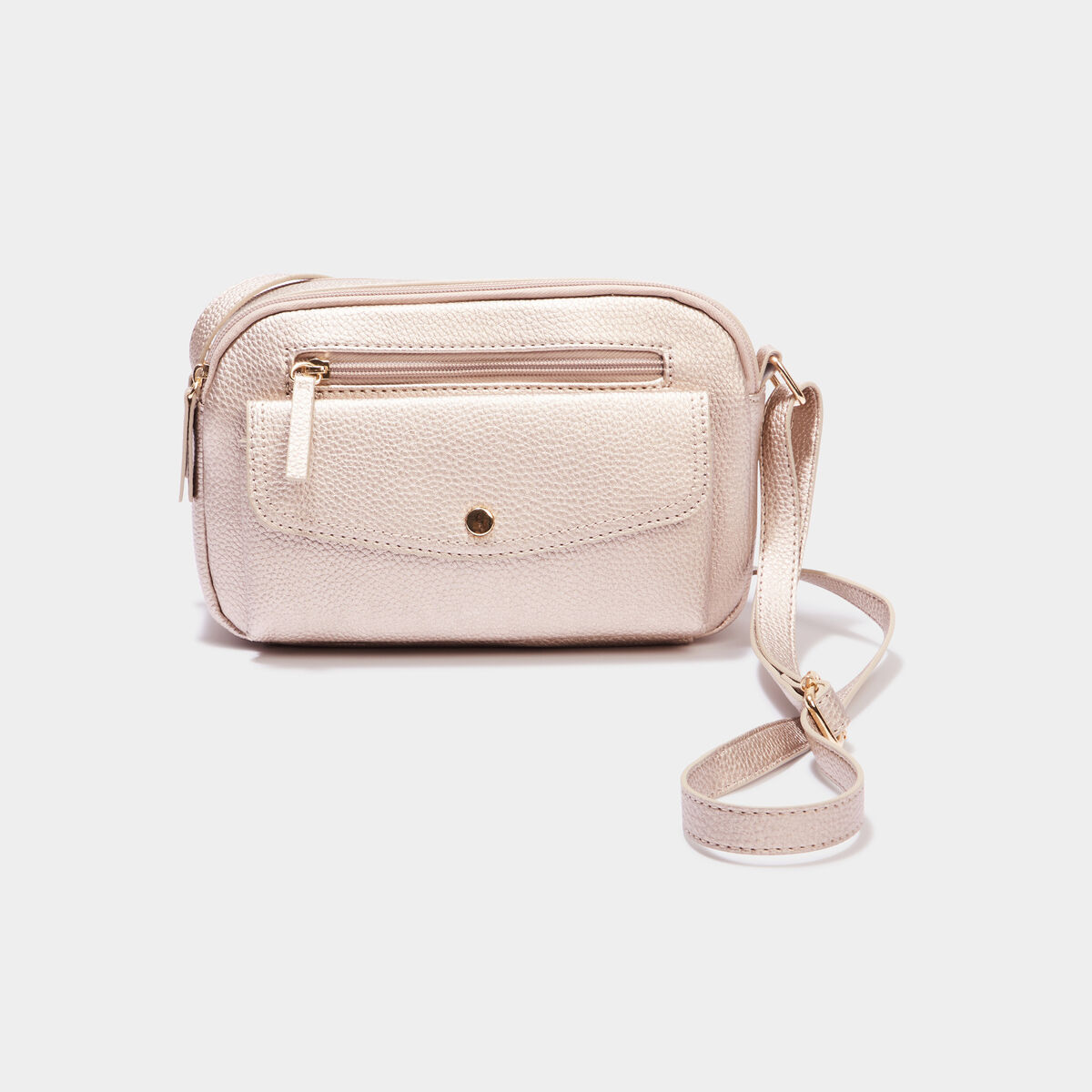 Sac pochette avec poche &agrave; rabat couleur or femme