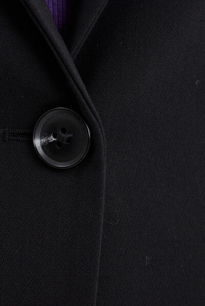 Veste droite boutonnée manches longues noir femme