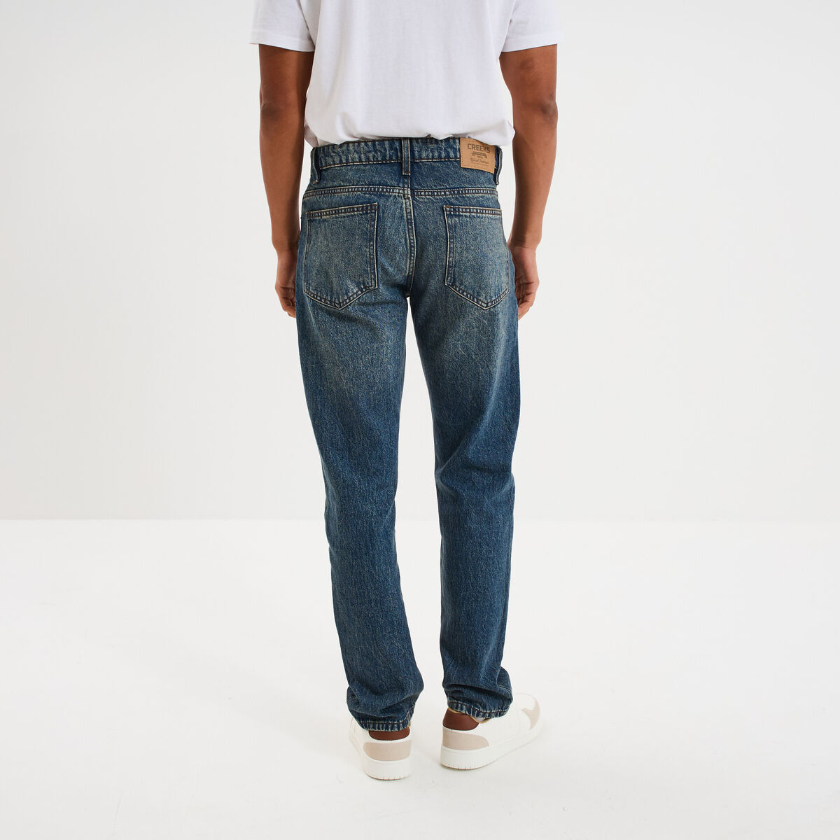 Jeans regular 5 poches coton denim dirty homme