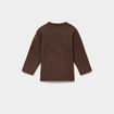 Pull col rond boutons &eacute;paule marron fonc&eacute; b&eacute;b&eacute; gar&ccedil;on