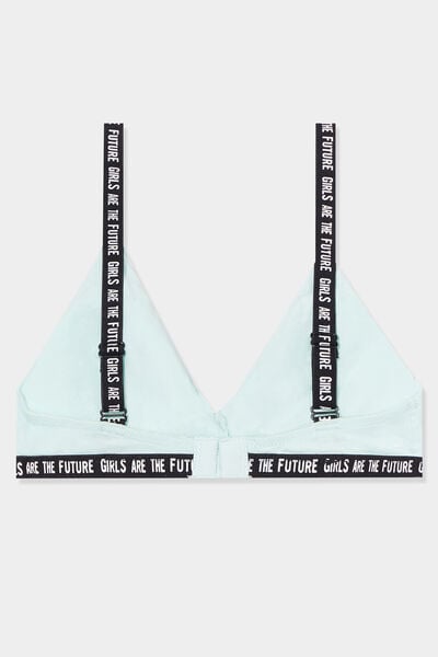 Lot 2 brassi&egrave;res forme triangle coton vert clair fille