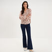 Blouse manches ballons coton ecru femme