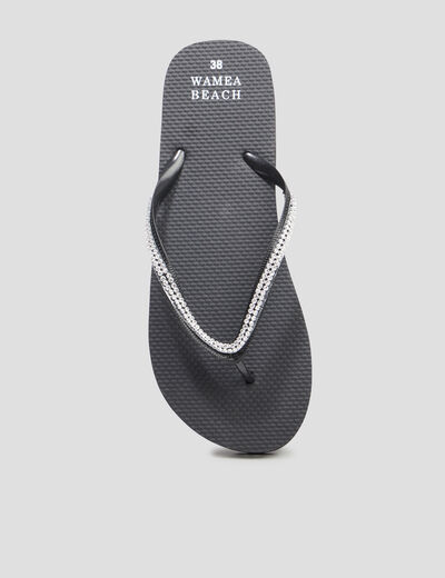 Tongs avec strass Wamea Beach noir femme