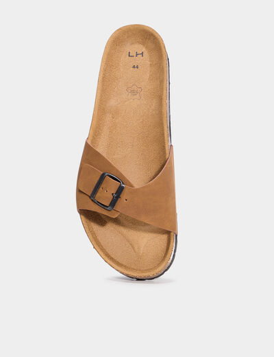 Mules avec boucles marron clair homme