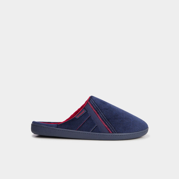 chaussons mules ergonomiques isotoner bleu homme Chaussons mules ergonomiques Isotoner bleu homme