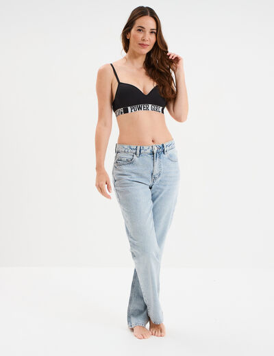 Soutien-gorge triangle microfibre noir femme