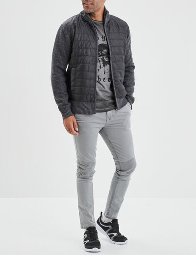 Gilet matelassé zippé Trappeur gris foncé homme