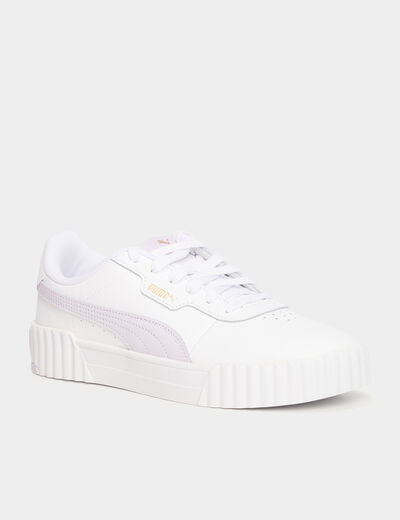 Tennis basses à lacets en cuir Puma violet femme