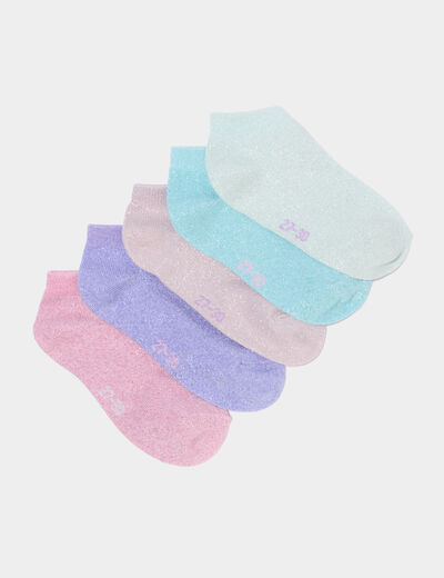 Lot 5 paires chaussettes invisibles multicolore fille