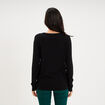 Pull col rond manches longues noir femme