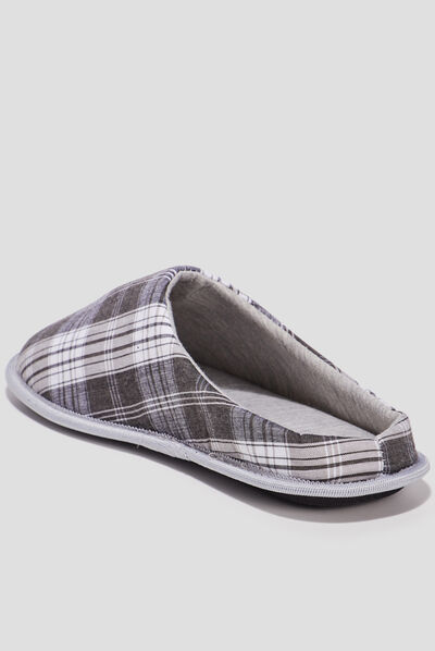 Chaussons mules gris homme