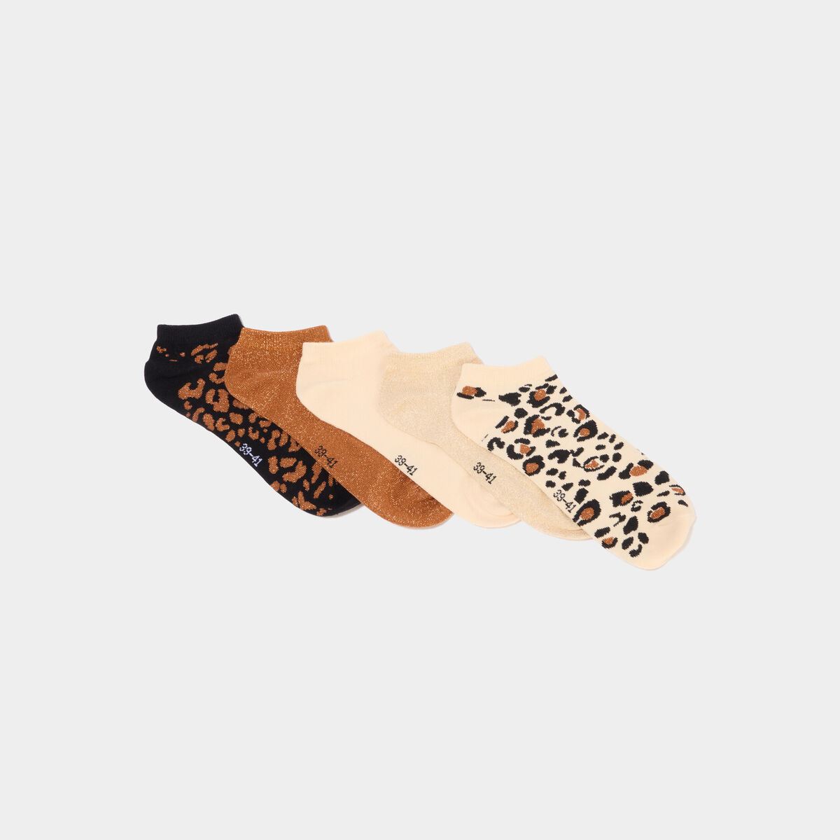 Lot 5 paires chaussettes invisibles marron femme
