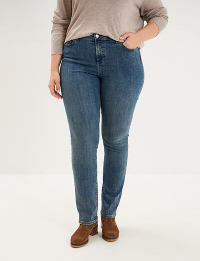 Jeans droit taille haute denim dirty femme grande taille