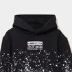 Sweat molleton &agrave; capuche hoodie noir gar&ccedil;on