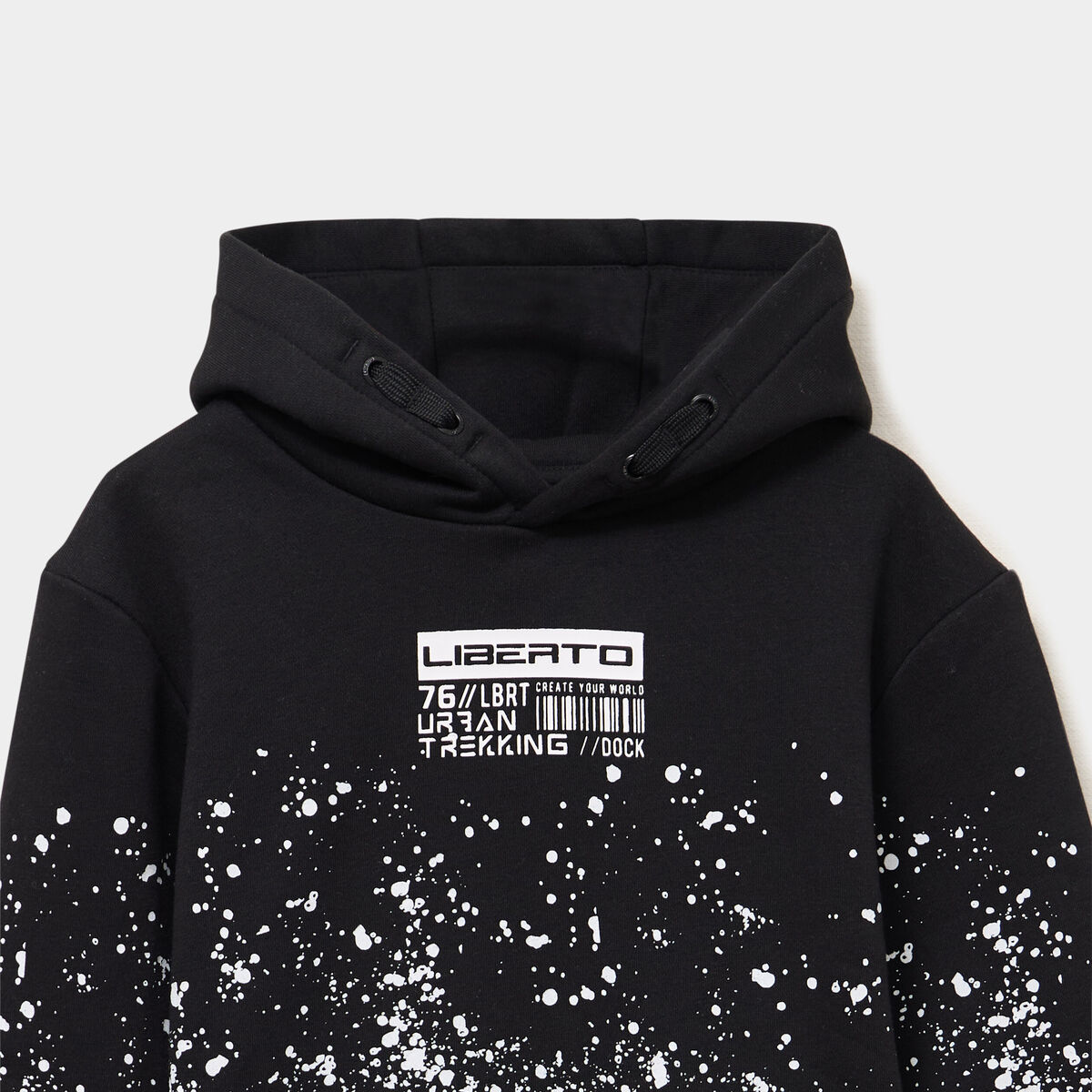Sweat molleton &agrave; capuche hoodie noir gar&ccedil;on