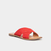 Mules brides croisées en cuir Kickers rouge femme