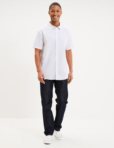 Chemise manches courtes coton blanc homme