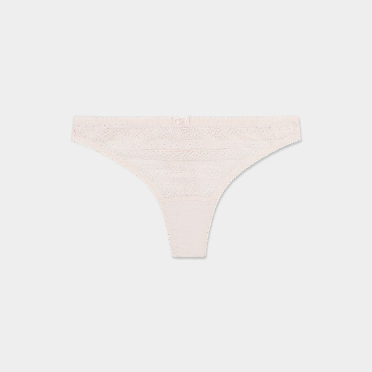 String en dentelle rose poudrée femme