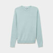 Pull droit col rond coton m&eacute;lang&eacute; bleu gris homme