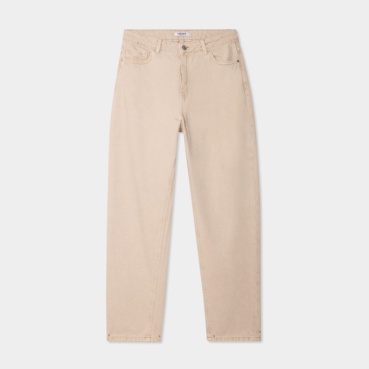 Jeans mom coton sable femme