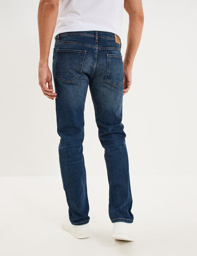Jeans denim straight 5 poches denim used homme