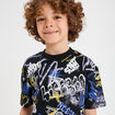 T-shirt col rond manches courtes Liberto noir garçon