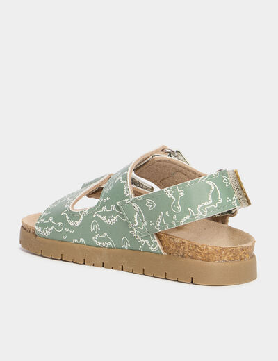 Sandales à scratchs vert kaki bébé garçon