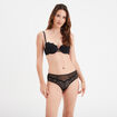 Shorty en dentelle coton noir femme