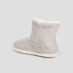 Chaussons bottines avec pompons gris femme