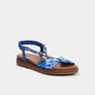 Sandales avec bride effet foulard bleu femme