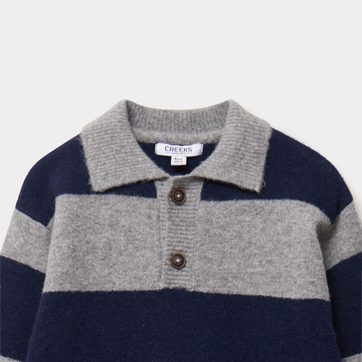 Pull col polo manches longues bleu canard gar&ccedil;on