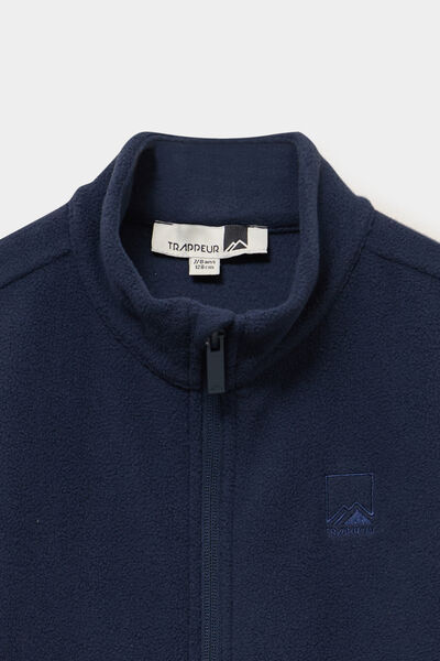 Gilet polaire zipp&eacute; manches longues bleu marine mixte