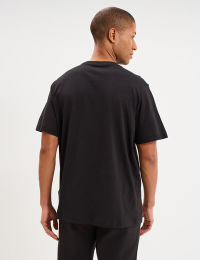 T-shirt droit manches courtes coton Puma noir homme