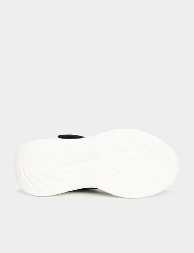 Baskets running &agrave; scratchs Skechers Wave noir fille