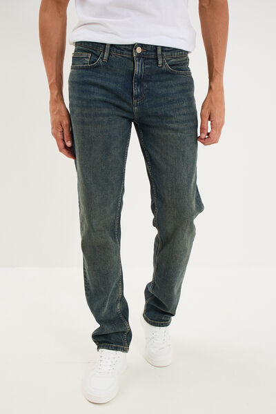 Jeans regular 5 poches denim dirty homme