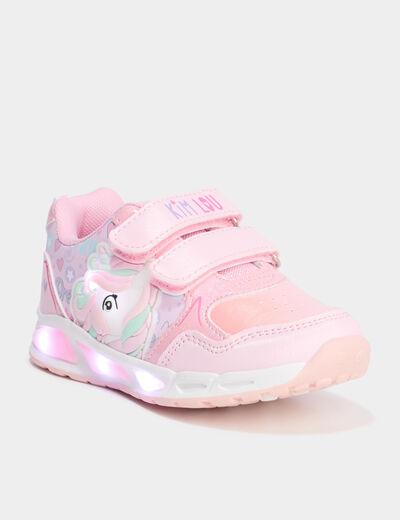 Baskets running lumineuses rose fille