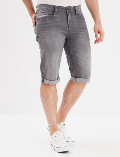 Bermuda short en jean regular denim gris homme