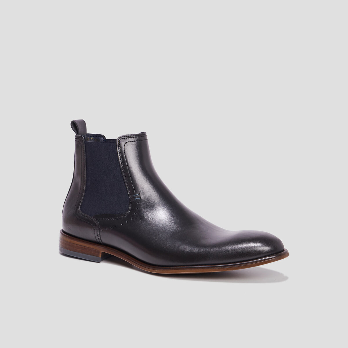 Bottines chelsea en cuir noir homme