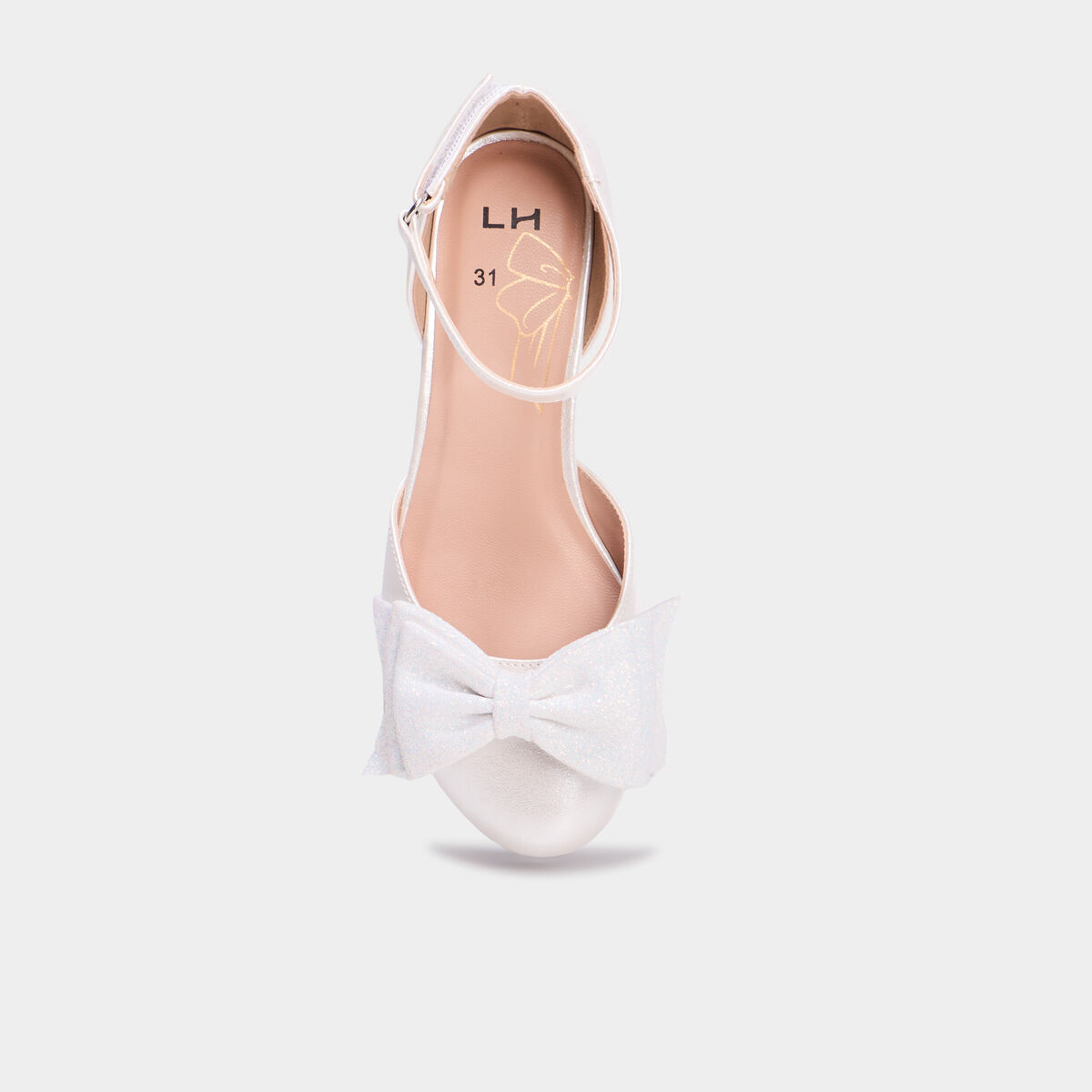 Babies &agrave; talons avec noeuds paillet&eacute;s blanc fille